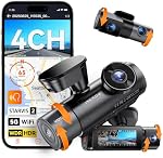 Vantrue N5S 4 Chaîne WiFi 360 Degré Dash Cam, STARVIS 2, IR Vision nocturne, 2.7K+1080P*2+1440P Rétroviseur avant à l'intérieur de la dashcam, commande vocale, GPS, 24 Heures de stationnement Mode, support 1TB Max