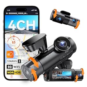 Vantrue N5S 4 Channel 360 Degree 2.7K Dash Cam, 4CH STARVIS 2 Night Vision, 2.7K+1080P*2+1440P Front Rear Inside Dashcam, 24/7 Buffered Parking Mode, WiFi, Voice Control, Dual GPS, Support 1TB Max