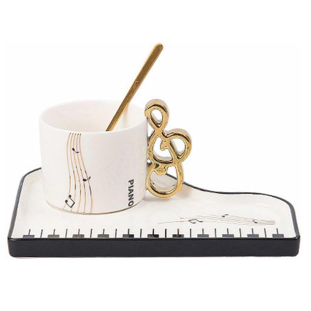 240 Ml, Musica Tazza In Ceramica Carino Caffè Tè Latte Stave Tazze E Tazze Con Manico Novita Regali Pianoforte