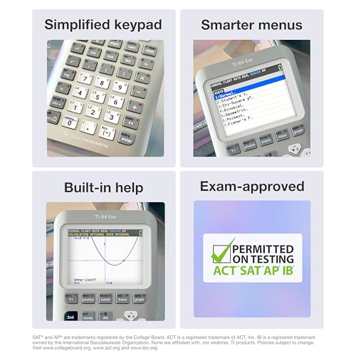 Image of TI-84 Evo Graphing Calculator Texas Instruments, Silver | Intuitive Icon-based Homescreen, USB-C Charging, Python Programming, Faster Performance, Bigger Graphs than TI-84 Plus CE