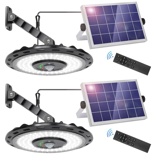 ropelux Solar Lights Outdoor Indoor, 3000LM Dimmable 5 Modes (2 All Day Modes) Motion Sensor Solar...