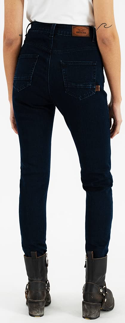 Rokker Rokkertech High Waist Blue Damskie spodnie tekstylne motocyklowe, ciemnoniebieski, 27
