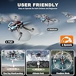 Drone with Camera for Adults, 2K HD FPV Drones with Upgrade Altitude Hold, One-Key Take Off/Landing, Speed Adjustment, Headless Mode, 2 Batteries, Toys Gifts for Teen Boys Girls, Beginner - Image 4