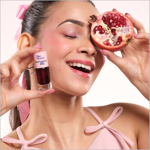 Image of Blue Heaven Blush & Juicy Lip & Cheek Tint Infused with Pomegranate & Strawberry Extract | Multipurpose 3 in 1 Lip Tint | Long Lasting, Water Proof & Hydrating Liquid Blush, Watermelon Juice, 9ml