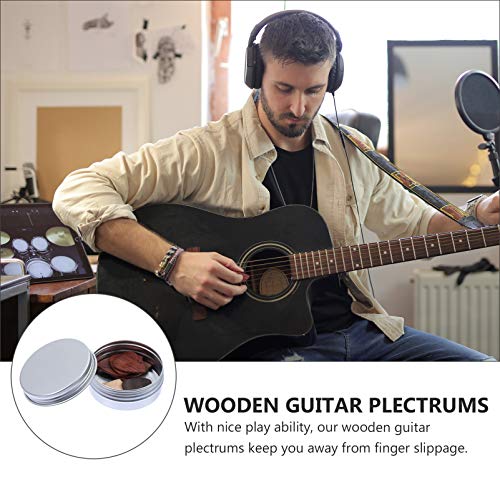 EXCEART 10Pcs Picaretas Da Guitarra Plectrums Com Caixa De Armazenamento de Madeira Coletor para Acú