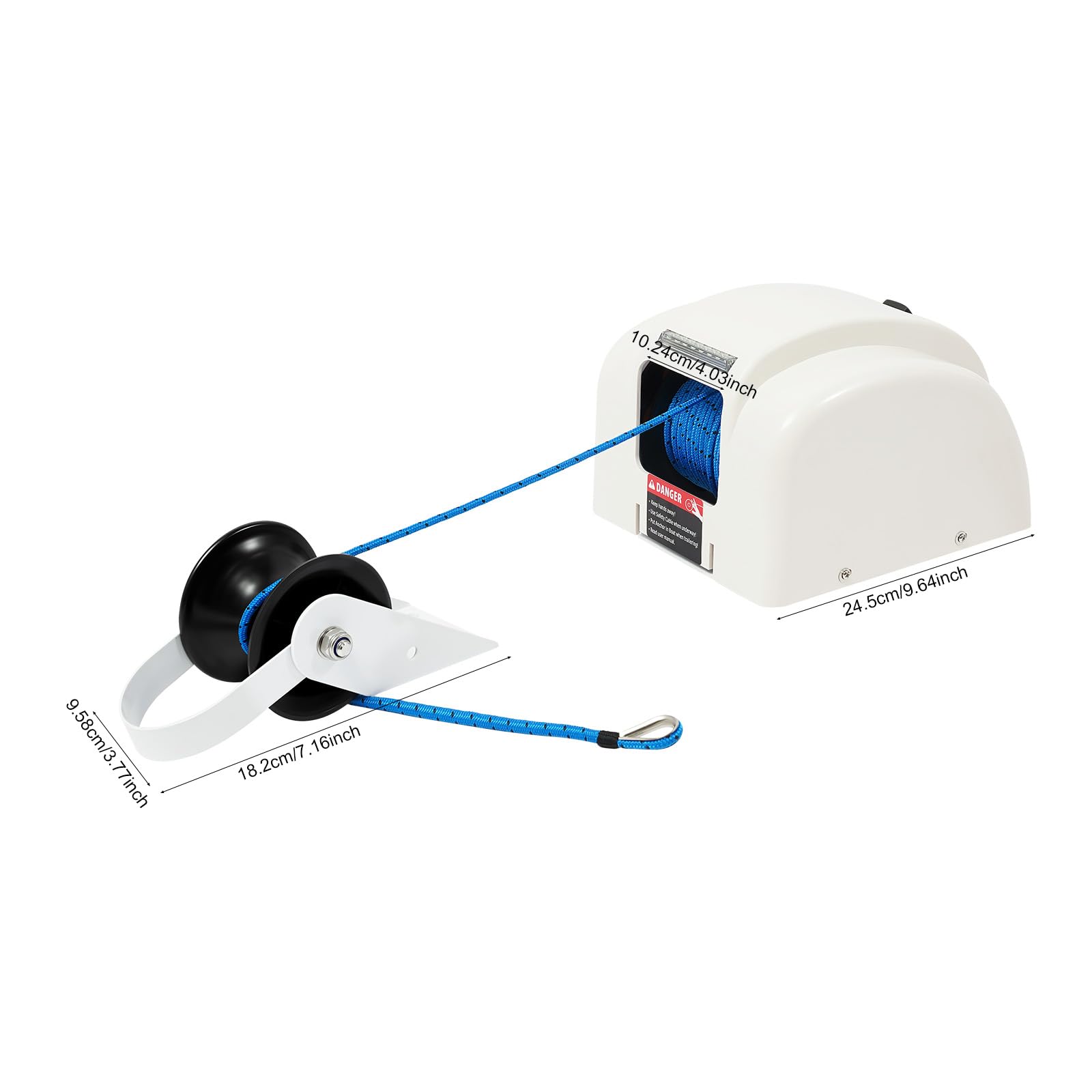 Verricello elettrico per barche con telecomando senza fili, acqua salata, 25LBS, verricello elettrico 30 m, 12 V, acqua salata per ancora fino a 20 kg