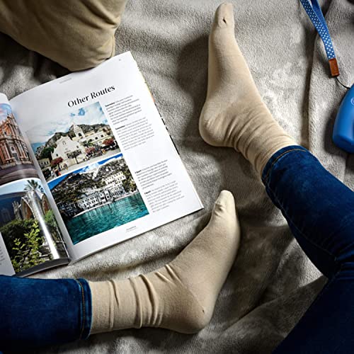 Women's Thin Cotton Crew Socks - Soft Seamless Toe Dress Socks for Ladies, Business & Casual - 4/8 Pairs in Gift Box4