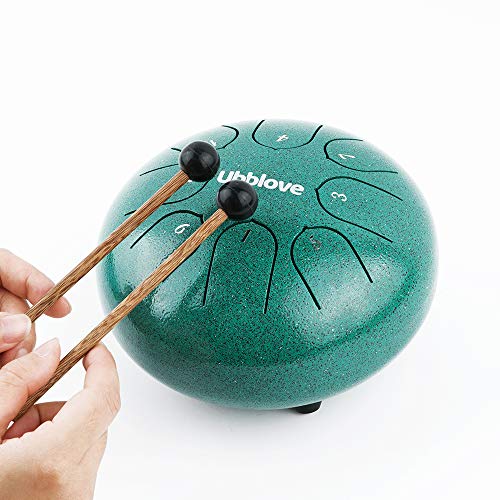 Tongue Drum Steel Drums 8 Notes 6 inches Musical Drum Percussion Instrument with Drum Mallets Carry Bag Great Gift for Beginner Adult Kid. (Green 6 inch)