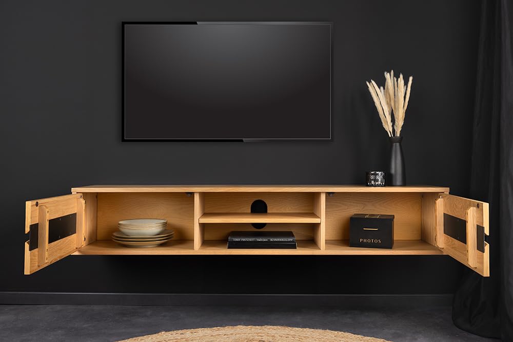 TV-Lowboard LIVING EDGE - 160cm - natur - Wildeiche Baumkante