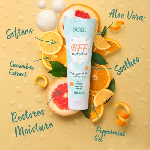 Perfectly-Posh-Exfoliating-Face-Wash-3-fl-oz-wPink-Grapefruit-Peppermint-Cucumber-Fruit-Flavor-Complete-your-skin-care-wBest-Face-Forever-BFF-Gentle-Face-Scrub-Refreshes-Hydrates-Skin