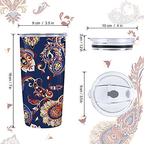 NymphFable 20oz Estilo Paisley Taza Termo Cafe para Llevar Taza Termica Acero Inoxidable Taza Personalizada - Imagen 3