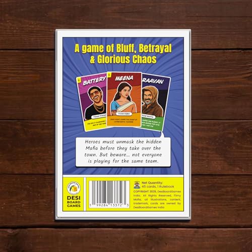Image of Filmy Mafia - Bollywood Themed Social Deduction Party Game | Fun Board Game for Families, Friends & Adults | 6-40 Players
