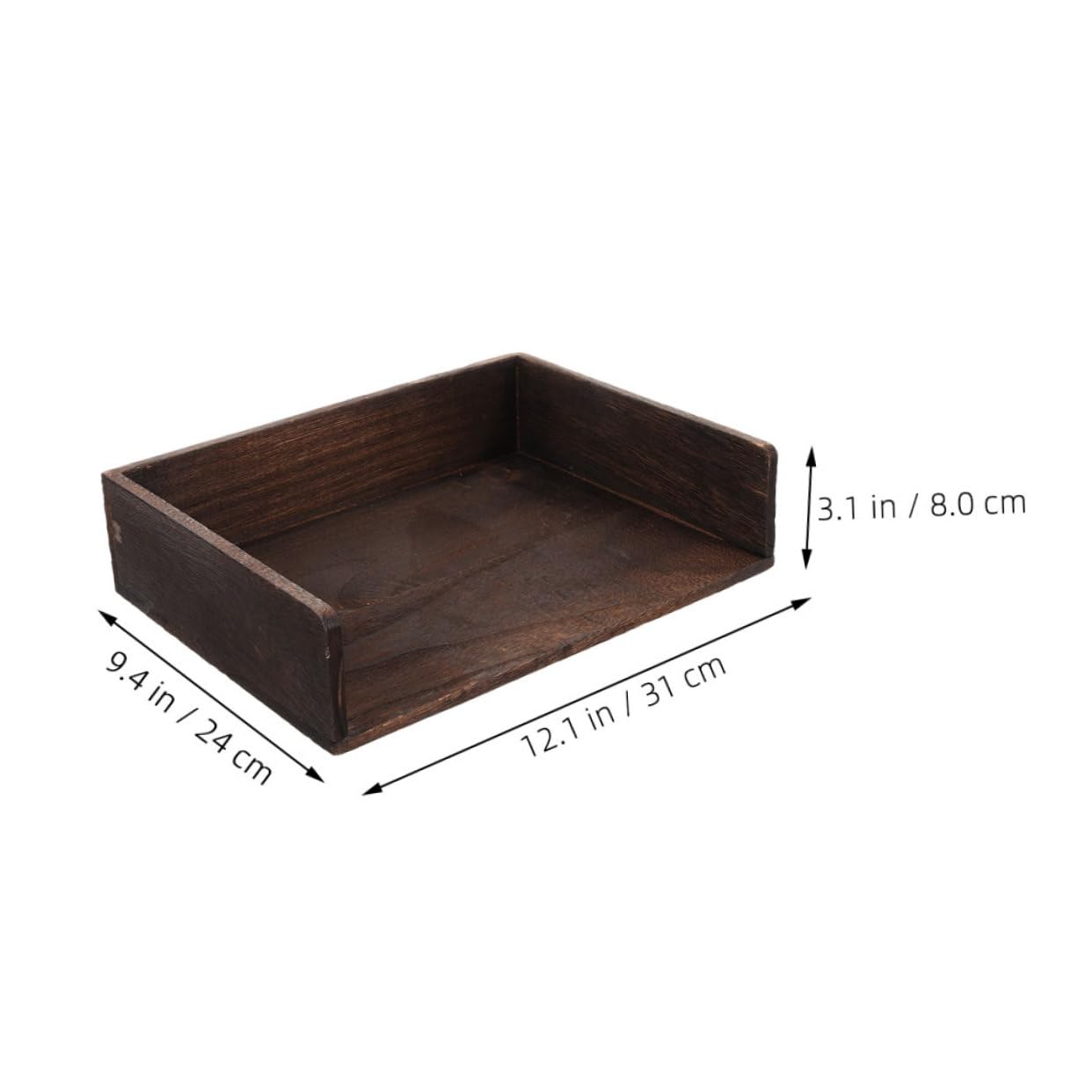 Vaschetta Portadocumenti da Scrivania in Legno 2 Pezzi | 2 Livelli, Stile Vintage Retrò, per Ufficio e Studio, Struttura Stabile e Pratica
