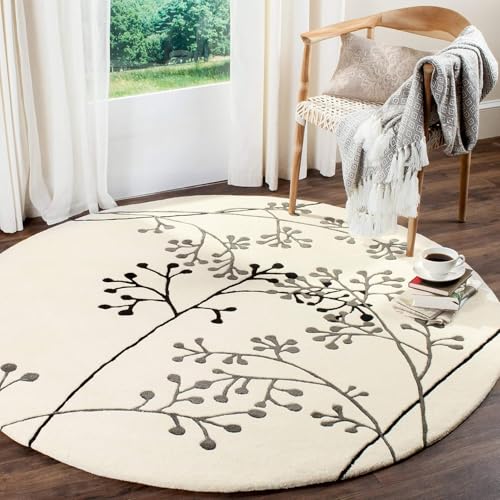 Image of Sifa Carpet Round Handmade Mid-Century Modern Abstract Premium Wool Entryway Foyer Living Room, Bedroom Kitchen Area Rug, Weight -72 Pund, Size-11x11 Feet (132x132 Inch Round)