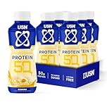 USN Trust 50 Ready to Drink Protein Shake | Banana | 50g Protein | Lactose Free, No Added Sugar | 6 x 500ml Bottles | High Protein On-the-Go Snack & Lean Muscle Support