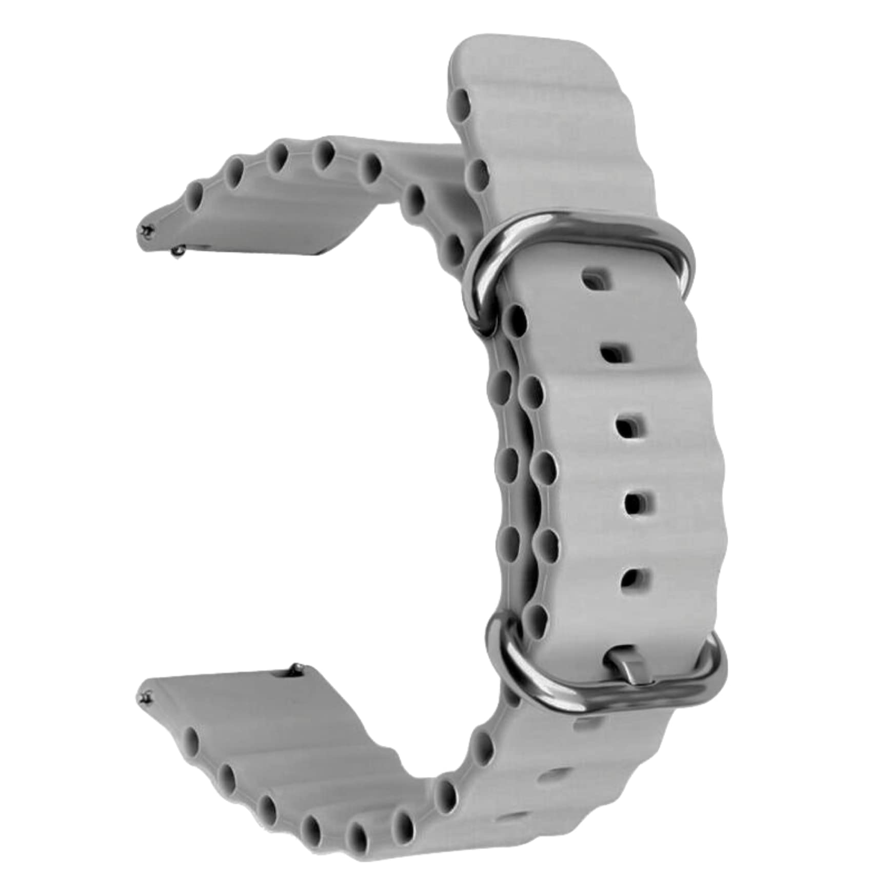 STRAPY 20mm Soft Silicone Ocean Strap With Matel Buckle Replacement Belt Band For Samsung Galaxy Watch 6 40mm / 44mm Smart Watch Straps [ Not for any Other Model] (GREY) (B0CLH9NGN9) Amazon Price History, Amazon Price Tracker