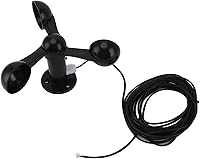 Bordstract 3-Cup Wind Speed Anemometer Sensor - Waterproof 0-3.8V Detector for Outdoor Weather Stations & Meteorology