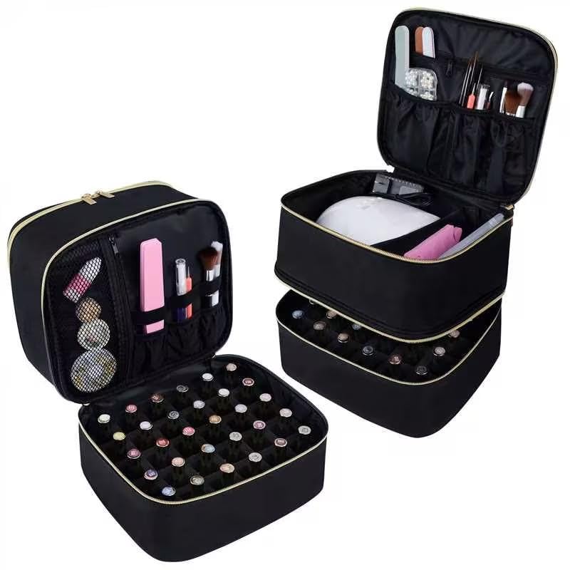 Estuche manicura igadgitz home U7268 para proteger 30 botellas de esmaltes de uñas y lámpara 3