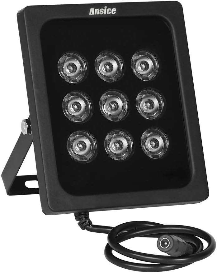 Ansice Infrared Illuminator, 850nm 12V DC 9 LEDs 90 Degree