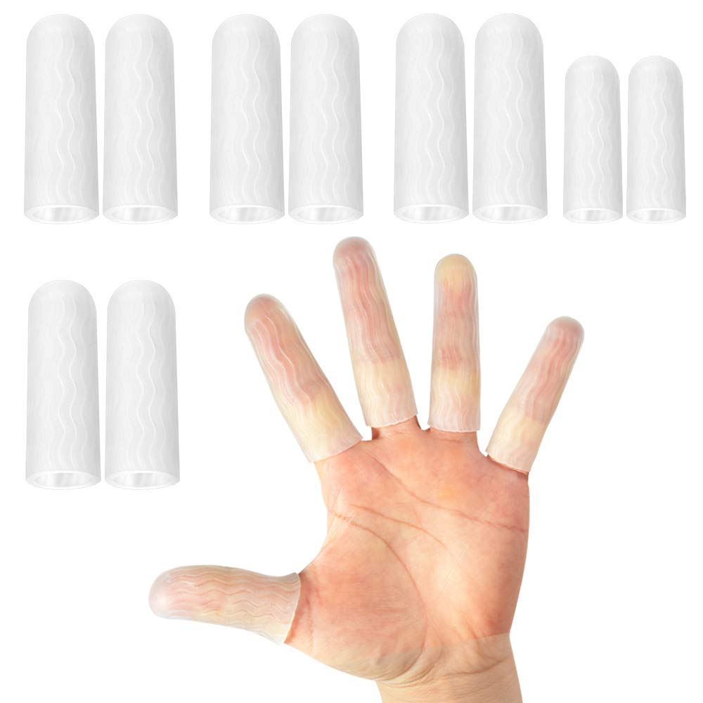 Aazon.co: Gel Finger Sleeves, 16 PCS Silicone Finger Protector Finger Support Sleeves Cushion - View #11