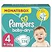 Pampers Windeln Größe 4 (9-14kg) Baby-Dry, Maxi, 174 Stück, MONATSBOX, bis zu 12 Stunden Rundum-Auslaufschutz