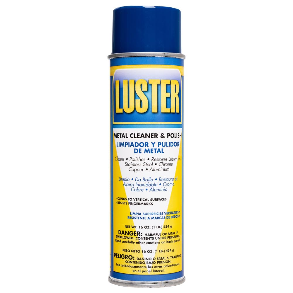 Luster Metal Cleaning Spray: Water-Based Cleaner for Metal Surfaces | Removes Oil, Food Stains, Watermarks | Polishes and Restores Shine to Stainless Steel, Chrome, Copper, Aluminum | No Greasy Film.