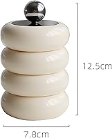 Vista 5 de Qtip - Contenedor de hisopos de algodón a prueba de polvo con tapa para baño (blanco lechoso, 4 capas)