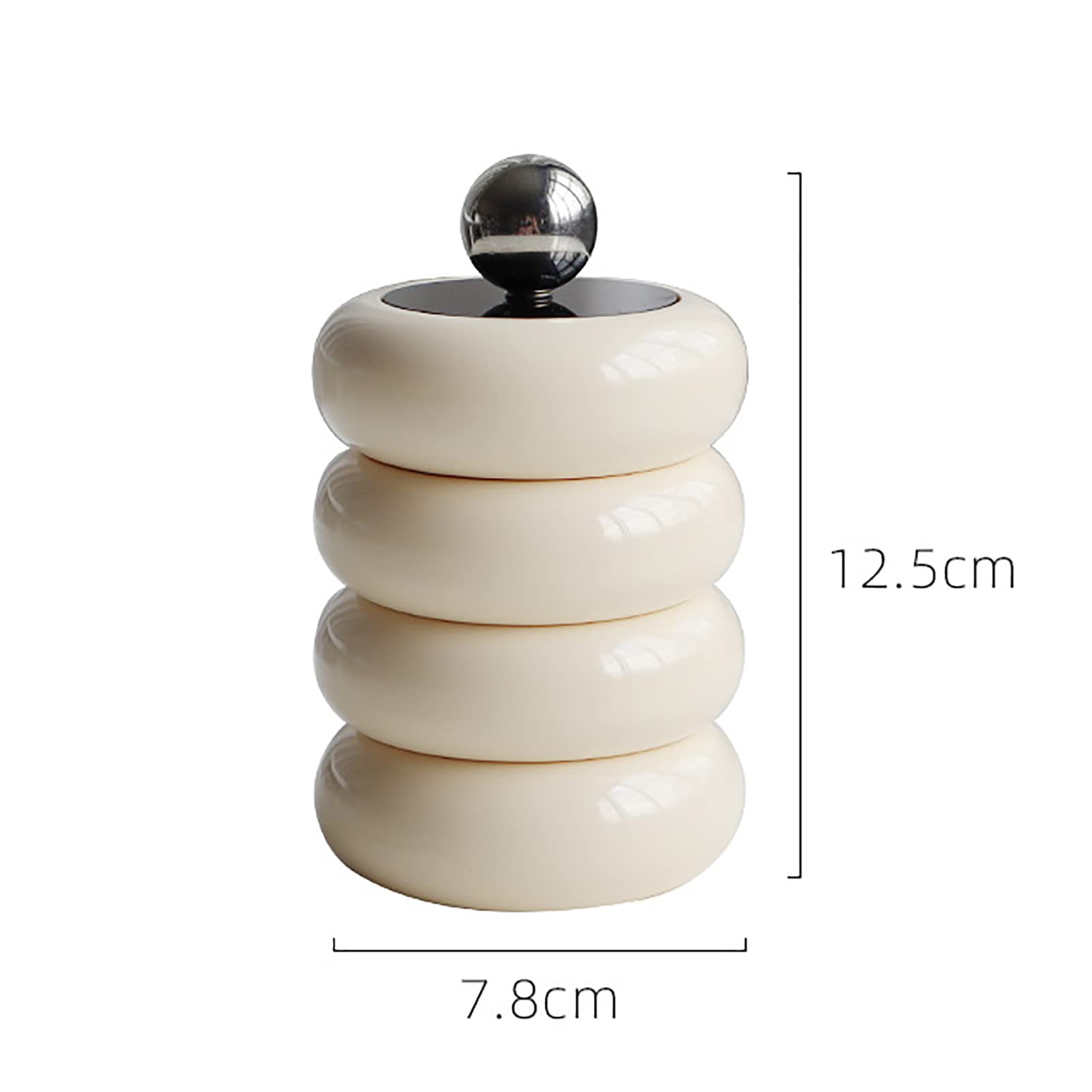 Qtip Holder Dispenser, Resin Cotton Swabs Dispenser Bathroom CottonBall Holder Storage Container with Lid Vanity Makeup Organizer for Cotton Swab, Ball, Pads, Floss (White 4 Layers)