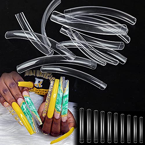 Extra Long Xxxl Curve Nail Tips, Rosy Finch 300Pcs Clear Nail Tips Square False Nail Full Cover Fake Nail Tip Nail For Acrylic Nails #TOP3