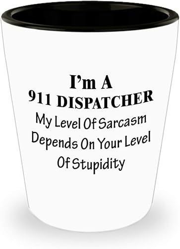 Vaso de chupito de cerámica con diseño de Tequila para regalo, ideal como regalo para hombres y mujeres, con texto en inglés "My Level Of Sarcasm