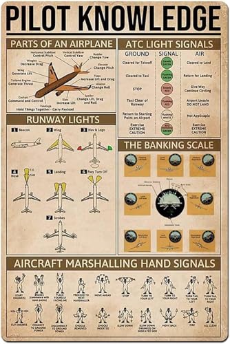 Pilot Knowledge Metal Tin Signs ��s�@�|�X�^�[ ���r���O���[�� �Q�� �I�t�B�X ��` �z�[�� �Ǒ��� �J�t�F �N���u �K���[�W �v���[�N �M�t�g �����p �j���p 8x5.5�C���` �v���[�N �u���L�Ŕ�