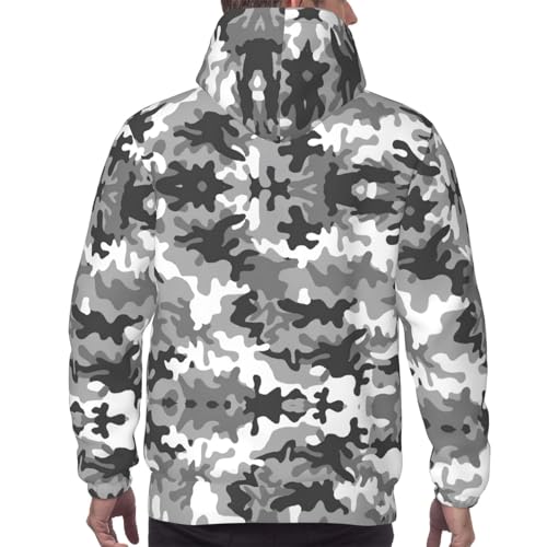Sweat à capuche imprimé camouflage numérique au design graphique moderne - 4
