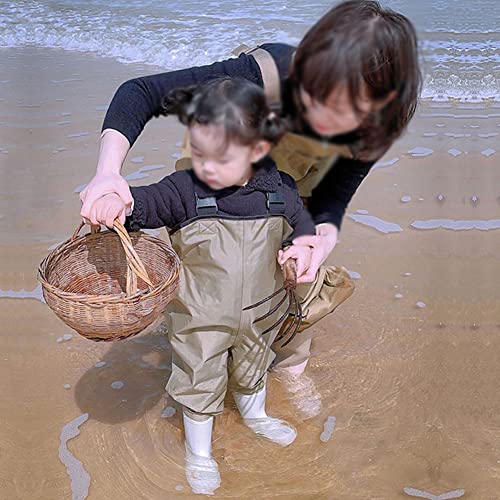 Vissende Steltlopers Voor Kinderen, Waterdichte Steltlopers Voor Kinderen Met Antisliplaarzen, Spelende Kinderen Waterkleding, Houd Uw Kleding Te Allen Tijde Droog En Warm,Khaki,XS - Image 8
