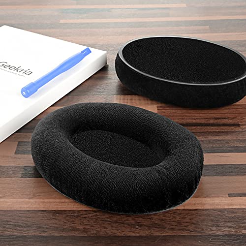 Image of Geekria Comfort Velour Replacement Ear Pads for Sennheiser PXC350, HD 380 /380 PRO, PC 350 /350 SE, HME95, HMEC250 Headphones Ear Cushions, Repair Parts (Black)