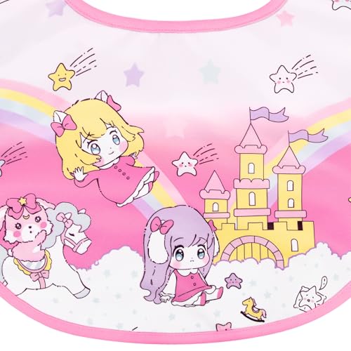 Littleforbig Silky Waterproof Babydoll Printed Adult Bib with Adjustable Hook-and-Loop Fastener Closure - Littles in Dreamland Adult Bib4