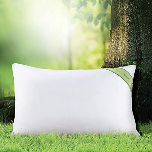 Microfiber Aloe Vera Gel Pillow Comfortable Anti-Bacterial and Anti-Allergic Sleeping Pillow for Sensitive Skin, Super Soft (45 x 68 cm, White)