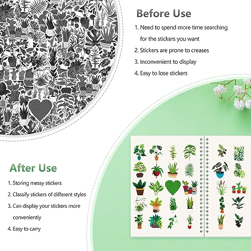 Álbum reutilizable para colección de pegamentos, organizador de stickers en blanco, tamaño A5 con 40 hojas de papel desprendible, color verde (modelo TZB-2) miniatura 3