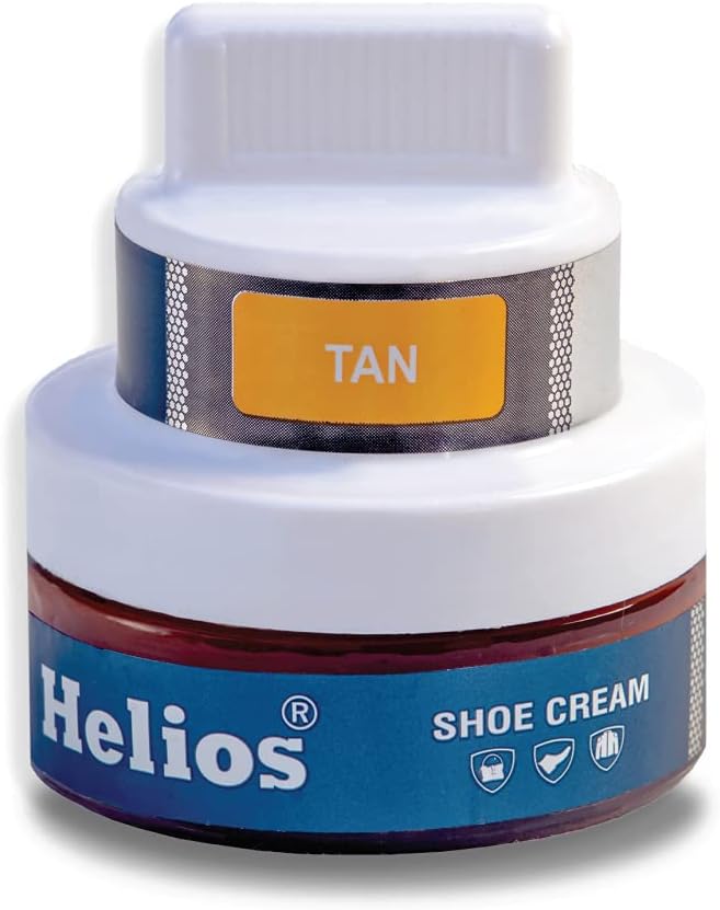 Helios Shoe Cream with applicator | Shoe Polish for Leather | Boot, Purse, Belt, Handbag, Jacket | Leather Conditioner | 48 GM