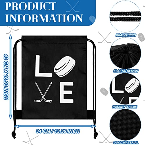 Sinmoe 6 Pcs 13.4 x 16.9'' Hockey Gift Bag Large Hockey Party Favor Bags Sport Goodie Drawstring Bag for Men Women Gym Shopping Sport Birthday Travel Class Yoga Party Celebration Activity2