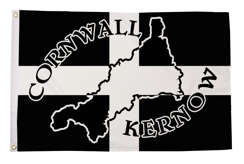 Flagtex Cornwall Silhouette Kernow Large Flag 8ft x 5ft (240cm x 150cm)