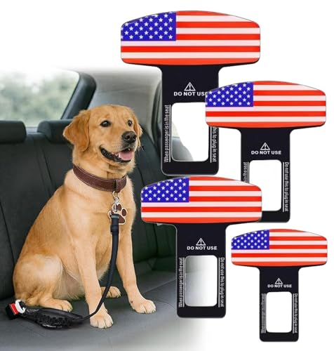 Pet Dog Cat Belt Dog Headrest Restraint Leash Elastic Adjustable 4 Clips Tangle-Free Safety Seat Leads Vehicle Harness for Small, Medium and Large Dogs