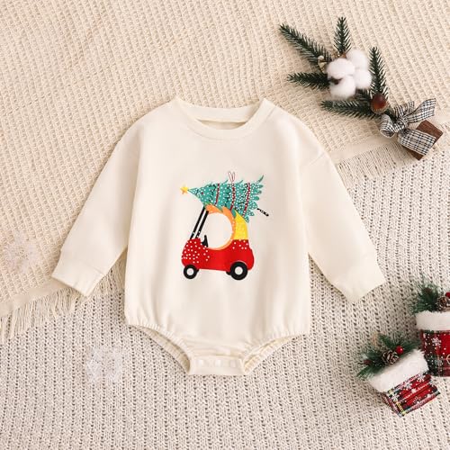 Baby Girl Boy Christmas Outfit Long Sleeve Romper Shirt Crew Neck Bodysuit Newborn Fall Winter Clothes2