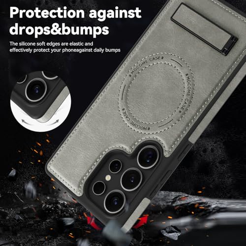 Image of Lunivop for Samsung Galaxy s25 Ultra Case PU Leather 6.9 inch Grey