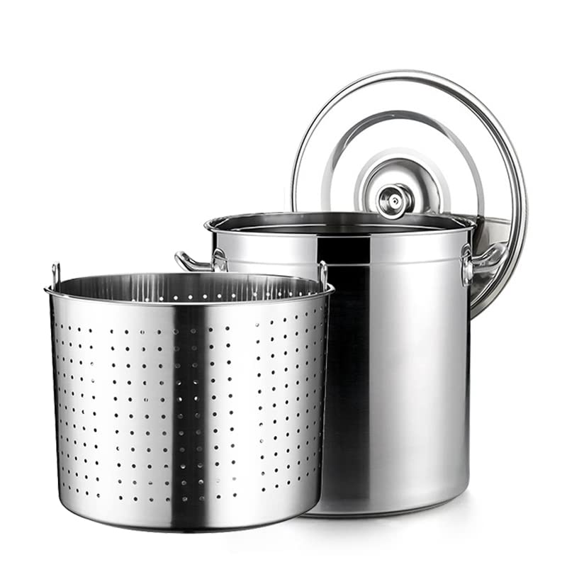 Seau en acier inoxydable pour friteuse à dinde 45 cm et brassage maison avec grand panier
