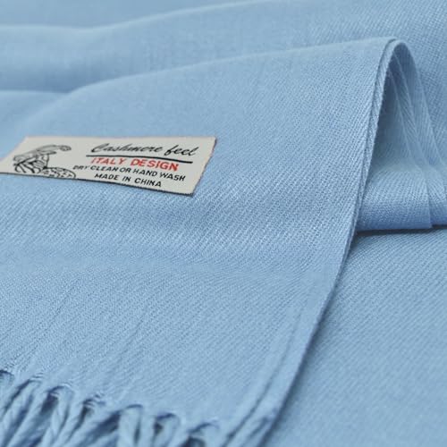 Glory Max Unisex Plain Solid Winter Scarf Cashmere Feel Oversized Soft Warm Shawl Wrap 74"x26"3