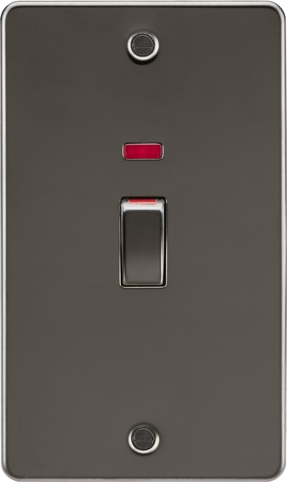 Knightsbridge 45A DP Switch with Neon (2G size) - Gunmetal