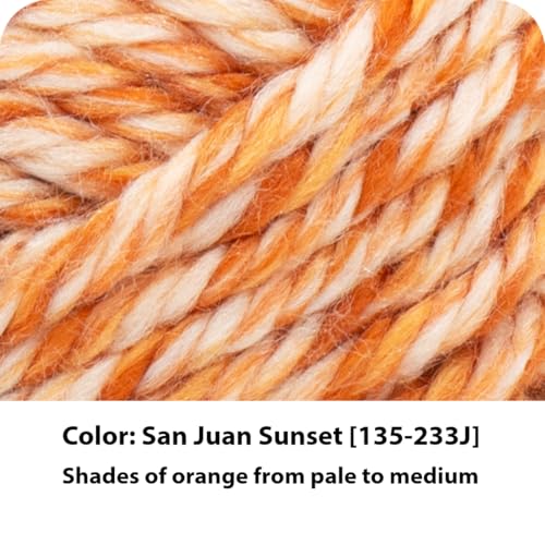 Image of Lion Brand Yarn Hometown Yarn, Super-Bulky Yarn for Knitting, Crocheting, and Crafting, 3 Pack, San Juan Sunset | Super Bulky Acrylic Fiber for Warm Crochet Blankets, Knit Winter Hats, Chunky Cardigans, Soft Scarves, Weaving