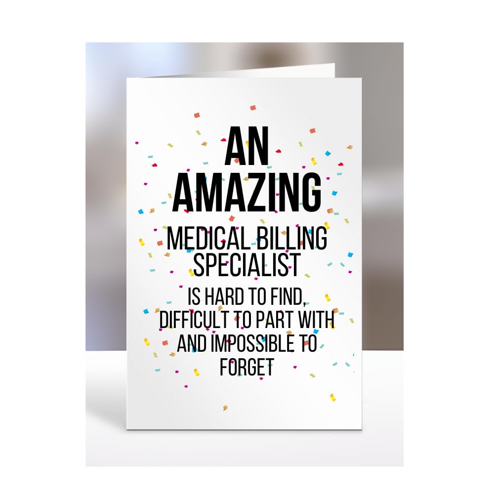 Retirement Card for Women Men, Leaving Gifts for Colleagues, Boss, Farewell, Goodbye Presents for Medical Billing Specialist, An amazing is hard to find, A5-225b_220 — image 1