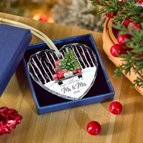 Image of First Christmas Married Ornament,Mr and Mrs Wedding Gifts for Couples 2026