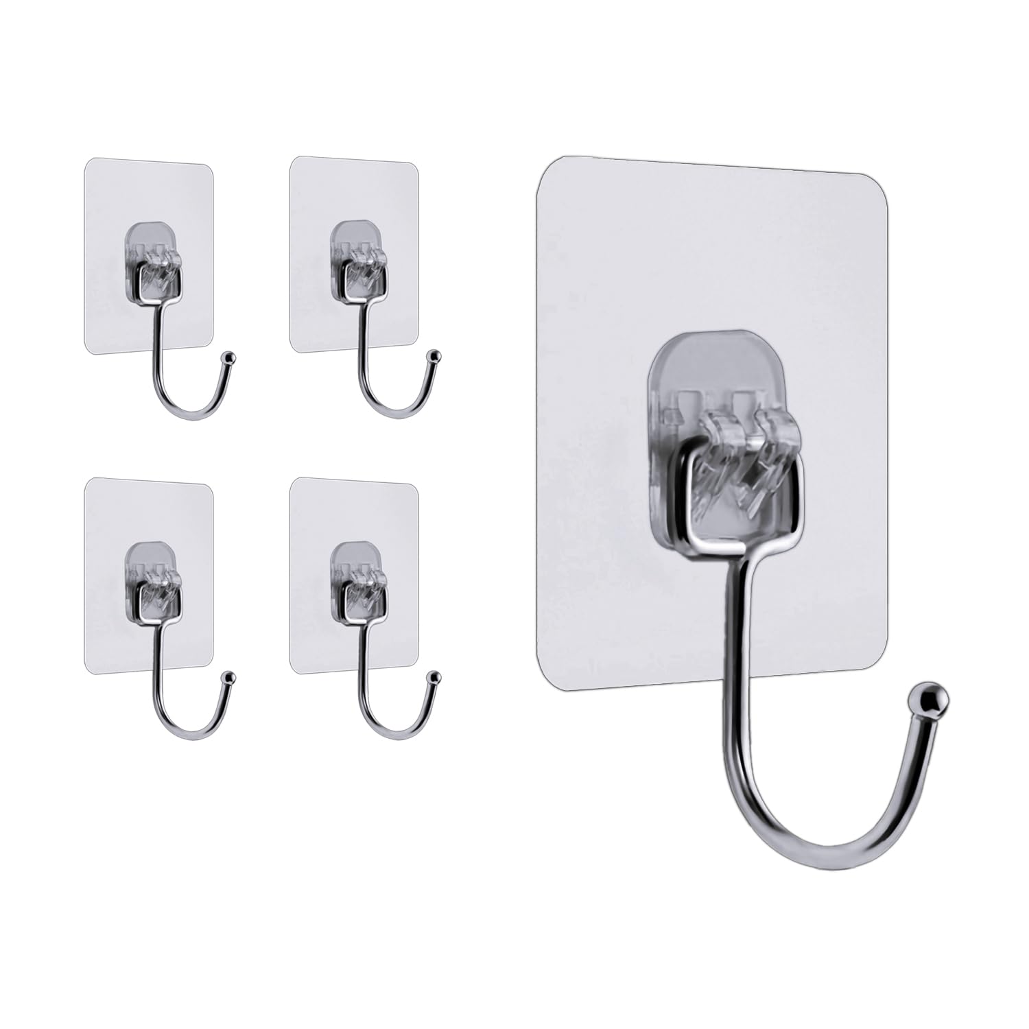 Large Adhesive Hooks,Command Hooks Heavy Duty 22Ib(Max) 5 Packs,Waterproof and Rust Proof for Towels and Coat Hooks in Kitchens,Bathrooms,Homes and Offices(5)